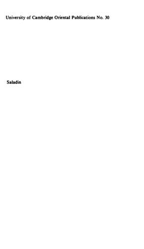 Saladin: The Politics of the Holy War