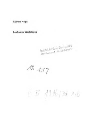 Lexikon zur Wortbildung