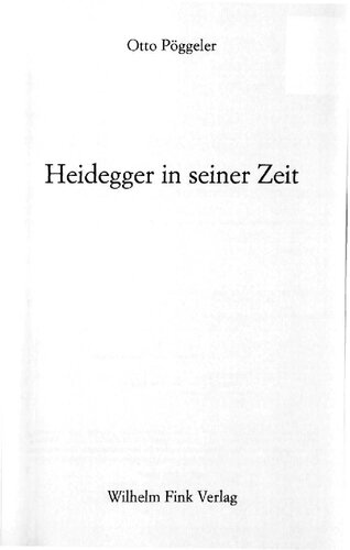 Heidegger in seiner Zeit