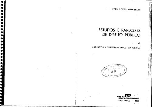 Estudos e pareceres de direito público