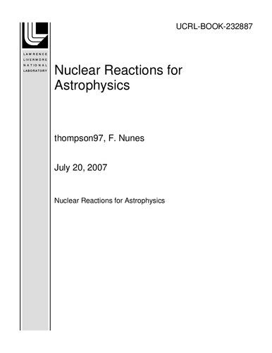Nuclear reactions for astrophysics : principles, calculation and applications of low-energy reactions