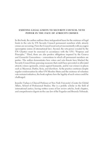 Existing Legal Limits to Security Council Veto Power in the Face of Atrocity Crimes