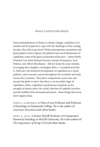 What Capitalism Needs: Forgotten Lessons of Great Economists