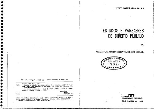 Estudos e pareceres de direito público