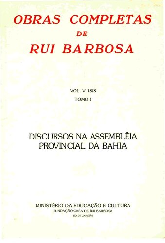 Discursos na Assembléia Provincial da Bahia