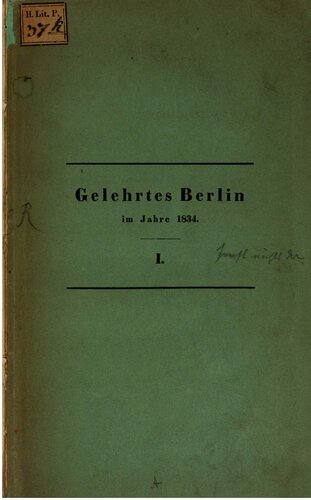 Biographische und literarische Nachrichten von den in Berlin lebenden Schriftstellern und Schriftstellerinnen