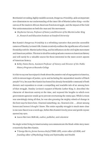 Dangerous Friendship: Stanley Levison, Martin Luther King Jr., and the Kennedy Brothers