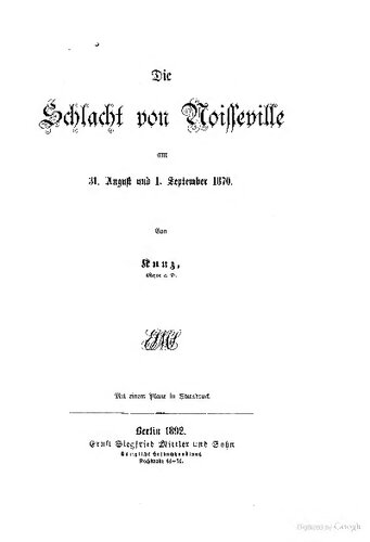 Die Schlacht von Noisseville am 31. August und 1. September 1871