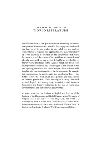 The Cambridge History of World Literature