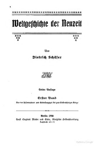 Von der Reformations- und Entdeckungszeit bis zum Siebenjährigen Kriege