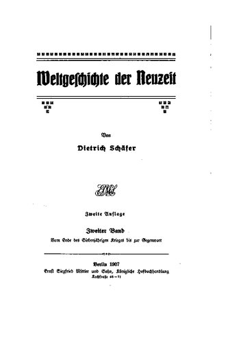 Vom Ende des Siebenjährigen Krieges bis zur neuesten Zeit