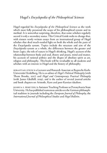 Hegel's Encyclopedia of the Philosophical Sciences: A Critical Guide