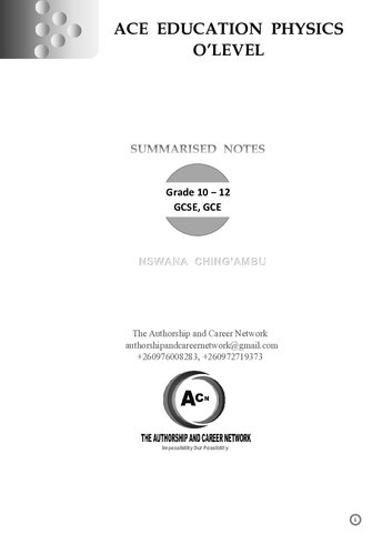 Ace Education Physics O'level (Ace Education Book Series)