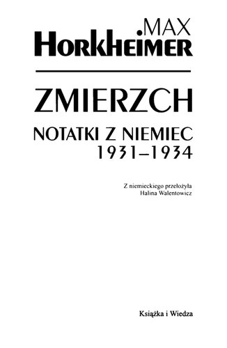 Zmierzch. Notatki z Niemiec 1931-1934