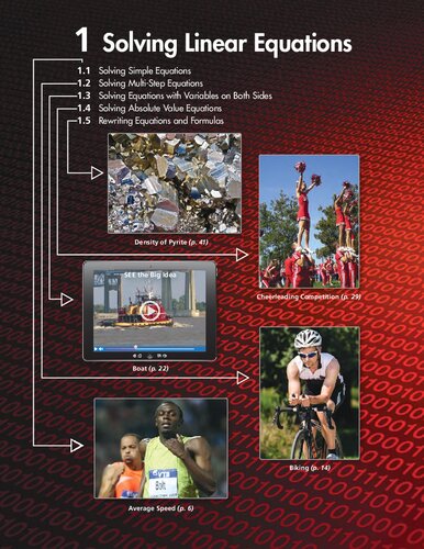 BIG IDEAS MATH Integrated Math 1: Solving Linear Equations; Student Edition 2016