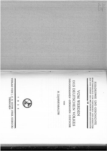 H. Dannenbauer - Vom Werden des deutschen Volkes