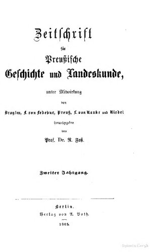 Zeitschrift für preußische Geschichte und Landeskunde