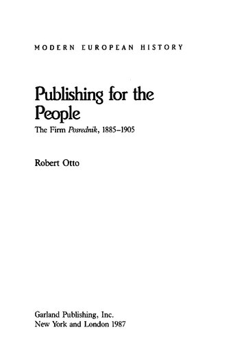 Publishing for the People: The Firm Posrednik, 1885-1905