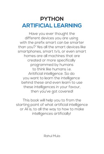 Artificial Intelligence Using Python: Learn to Create Intelligences Like Voice Search Engine, Face Recognizers, Etc. Artificially