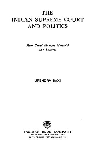 The Indian Supreme Court and Politics