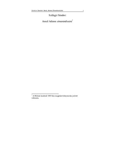 Ansel Adams zónarendszere