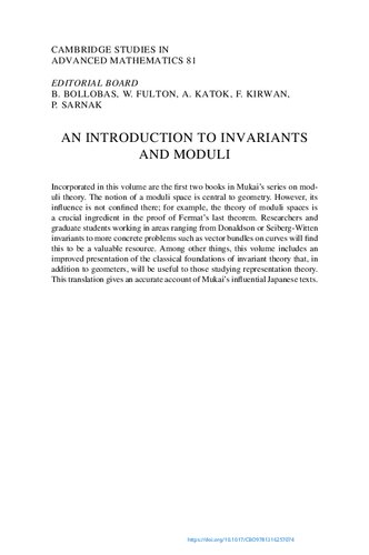 An introduction to invariants and moduli