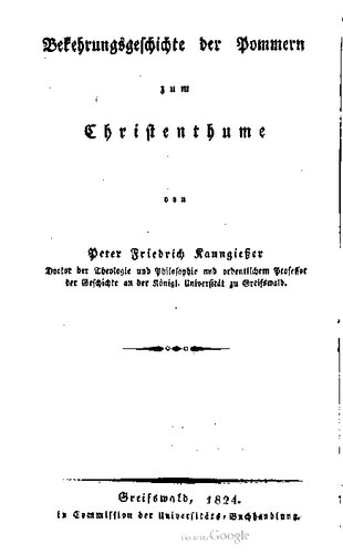 Bekehrungsgeschichte der Pommern zum Christentum