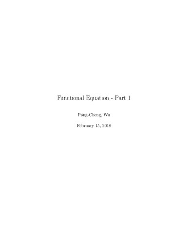 Functional Equations - Part 1
