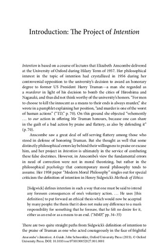 Anscombe's Intention: A Guide