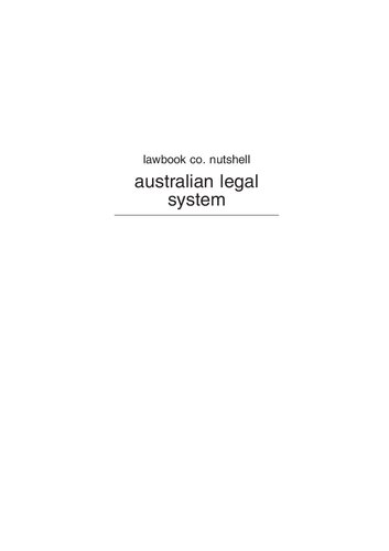 Lawbook Co. Nutshell : Australian legal system
