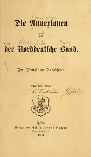 Die Annexionen und der Norddeutsche Bund