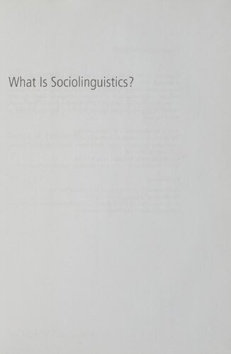 What is Sociolinguistics?