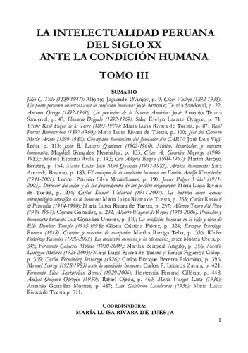 La intelectualidad peruana del siglo XX ante la condición humana