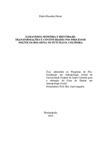 Plan de vida del pueblo Siona: Ga'ntëya bain.