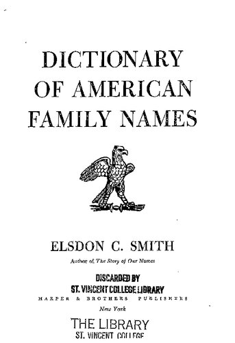 Dictionary of American Family Names