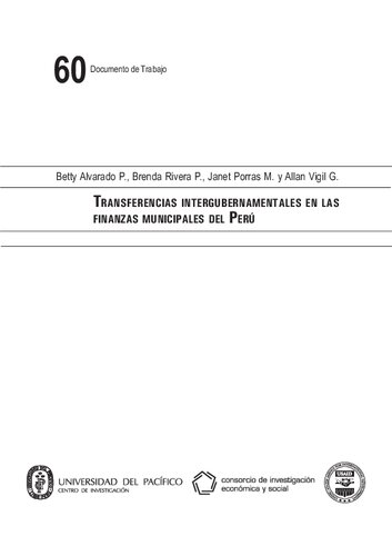 Transferencias intergubernamentales en las finanzas municipales del Perú