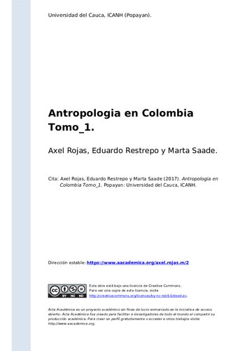 Antropología hecha en Colombia