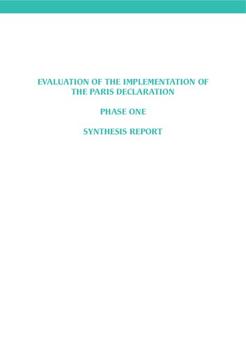 Evaluation of the implementation of the Paris Declaration : phase one : synthesis report