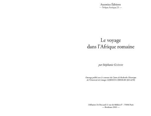 Le voyage dans l'Afrique romaine
