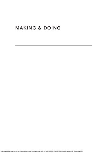 Making & Doing: Activating STS through Knowledge Expression and Travel