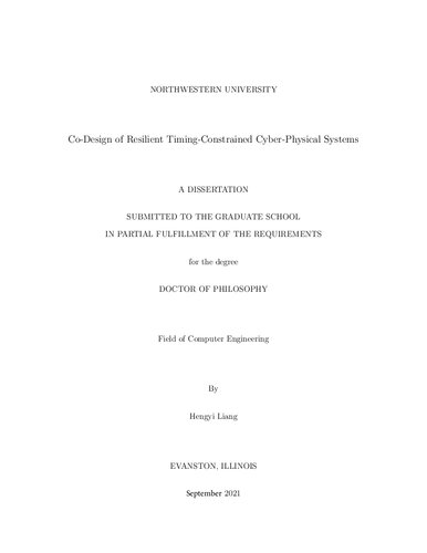 [Dissertation] Co-Design of Resilient Timing-Constrained Cyber-Physical Systems