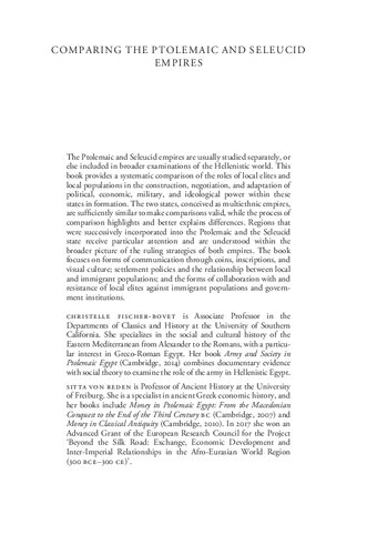 Comparing the Ptolemaic and Seleucid Empires: Integration, Communication, and Resistance