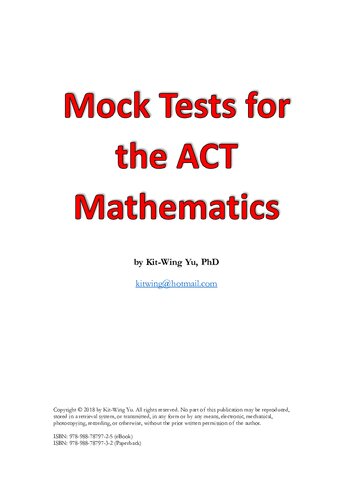 Mock Tests for the ACT Mathematics