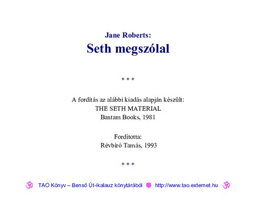 Seth megszólal