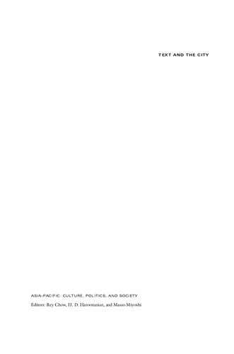 Text and the City: Essays on Japanese Modernity