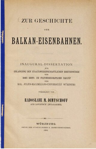 Zur Geschichte der Balkan-Eisenbahnen