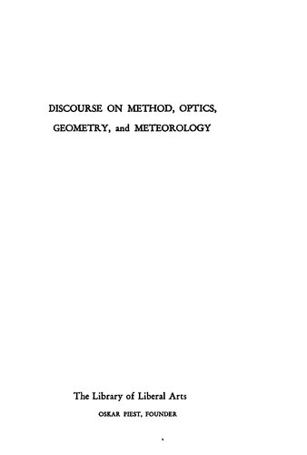 Discourse on Method, Optics, Geometry, and Meteorology