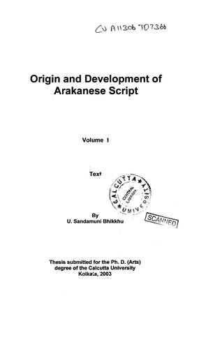 Origin and Development of Arakanese Script