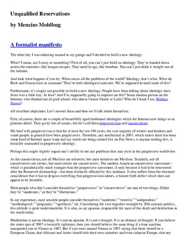 Unqualified Reservations