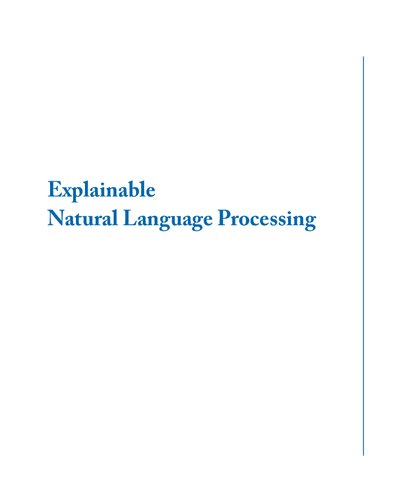 Explainable Natural Language Processing